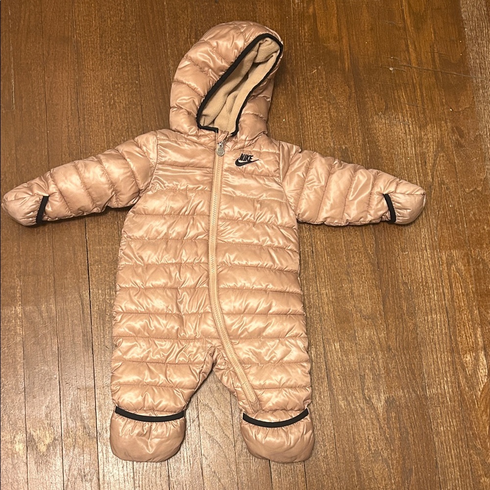Nike Unisex Baby Puffer Footie - Light Brown